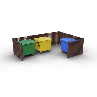 Kontejnerové hrazení Recyklát IV | 4 kontejnery