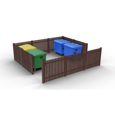 Kontejnerové hrazení Recyklát VI | 5 kontejnerů