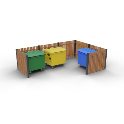 Modulární ohrazení Eko IV pro 4 kontejnery | KOVO-ART