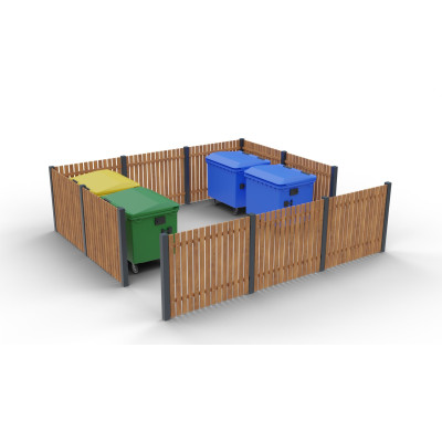 Modulární ohrazení Eko VI pro 5 kontejnerů | KOVO-ART