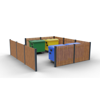 Modulární ohrazení Eko VI pro 5 kontejnerů | KOVO-ART