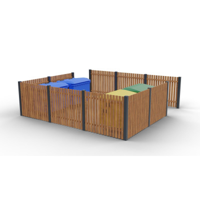 Modulární ohrazení Eko VI pro 5 kontejnerů | KOVO-ART