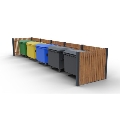 Modulární ohrazení Eko VIII pro 5 kontejnerů | KOVO-ART