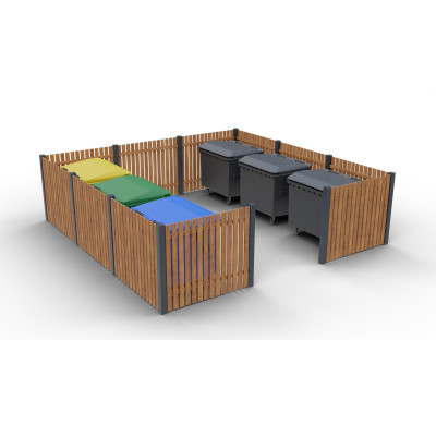 Modulární ohrazení Eko IX pro 6 kontejnerů | KOVO-ART