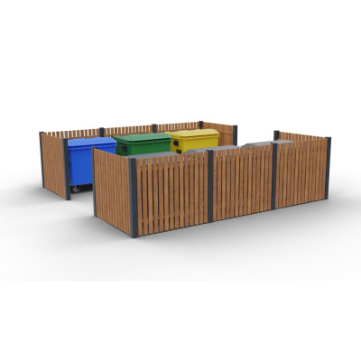 Modulární ohrazení Eko X pro 6 kontejnerů | KOVO-ART