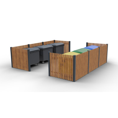 Modulární ohrazení Eko X pro 6 kontejnerů | KOVO-ART