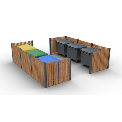 Modulární ohrazení Eko X pro 6 kontejnerů | KOVO-ART