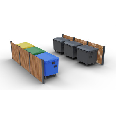 Modulární ohrazení Eko XI pro 6 kontejnerů | KOVO-ART