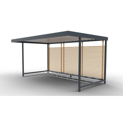 Přístřešek na 10 kol Bodo I | ocel + dřevo | KOVO-ART