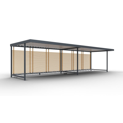 Přístřešek na 20 kol Bodo II | ocel + dřevo | KOVO-ART