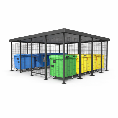 Přístřešek pro odpadové kontejnery Nero | Kovo-ART