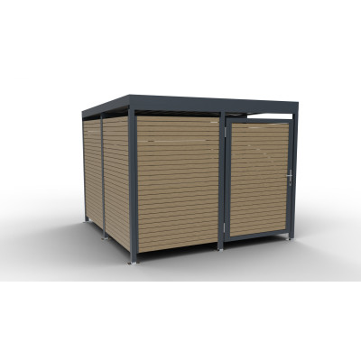 Přístřešek na 3 kontejnery Moss II | uzamykatelný box na kontejnery | Kovo-ART