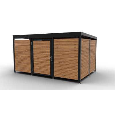 Přístřešek na 4 kontejnery Moss III | uzamykatelný box na kontejnery | Kovo-ART