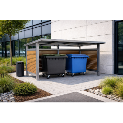 Přístřešek pro odpadové kontejnery Wood | Kovo-ART