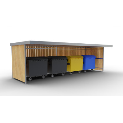 Přístřešek na 4 kontejnery Urban III | box na kontejnery | Kovo-ART