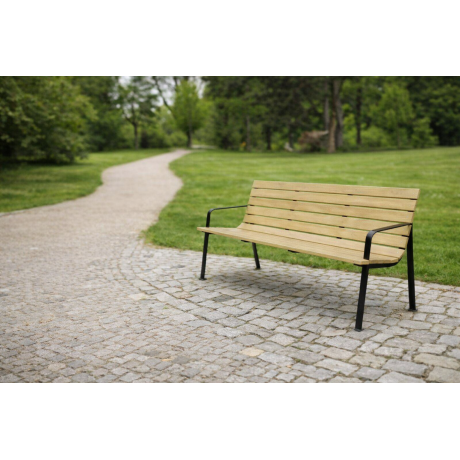 Lavička s područkou Lagan II | venkovní lavička | Kovo-ART