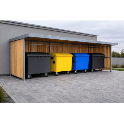 Přístřešek na 4 kontejnery Urban III | box na kontejnery | Kovo-ART