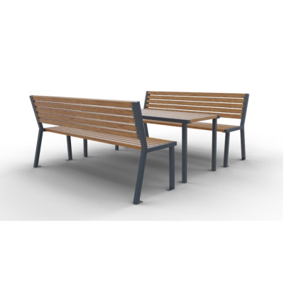 Parková sestava Bolzano II | stůl + 2 lavičky | Kovo-ART
