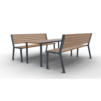 Parková sestava Bolzano II | stůl + 2 lavičky | Kovo-ART