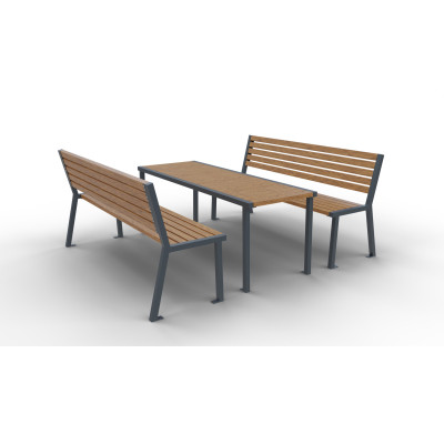 Parková sestava Bolzano II | stůl + 2 lavičky | Kovo-ART