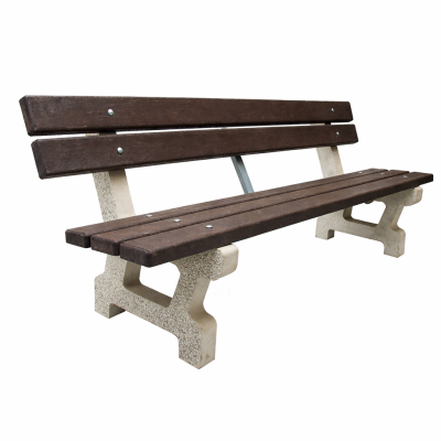 Betonová lavička Recyklát s plastovým prknem - Betonové lavičky
