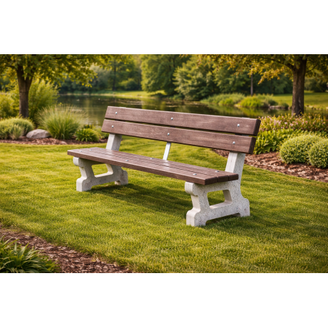 Betonová lavička Recyklát s plastovým prknem - Betonové lavičky