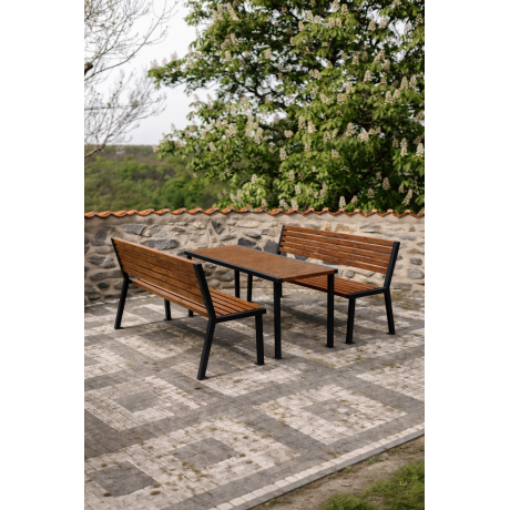 Parková sestava Bolzano II | stůl + 2 lavičky | Kovo-ART