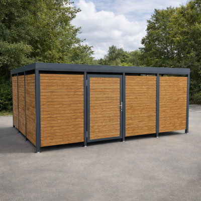 Přístřešek na 7 kontejnerů Moss VI | uzamykatelný box na kontejnery | Kovo-ART