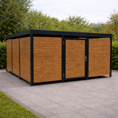 Přístřešek na 5 kontejnerů Moss IV | uzamykatelný box na kontejnery | Kovo-ART