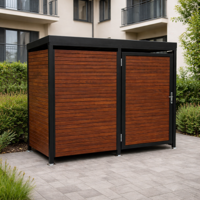 Přístřešek na 2 kontejnery Moss I | uzamykatelný box na kontejnery | Kovo-ART